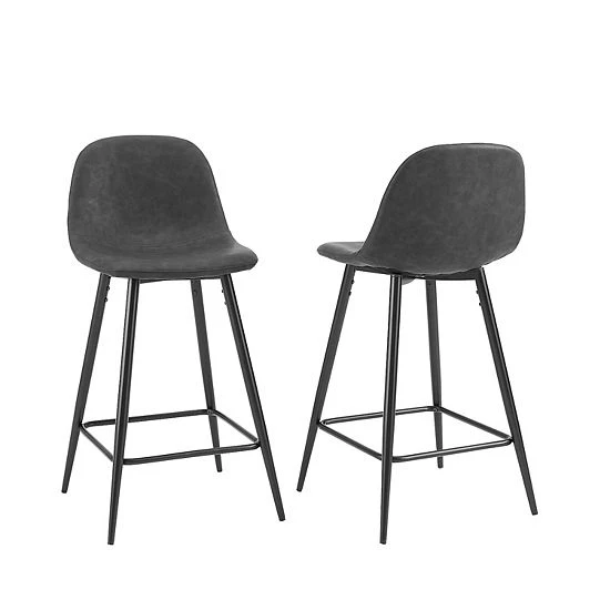 Crosley Weston 2-Piece Counter Stool Set Distressed Gray 7 Crosley Weston 2-Piece Counter Stool Set Distressed Gray - Image 5