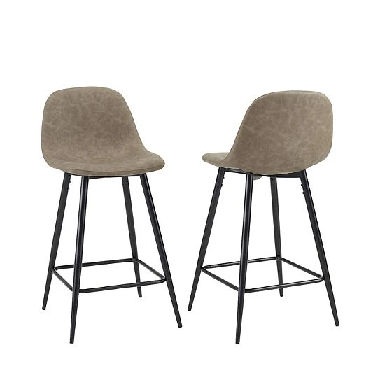 Crosley Weston 2-Piece Counter Stool Set Distressed Gray 8 Crosley Weston 2-Piece Counter Stool Set Distressed Gray - Image 6