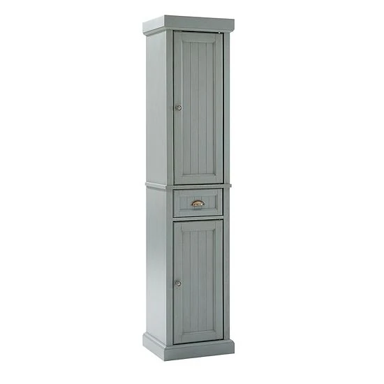 Crosley Seaside Tall Linen Cabinet Distressed Gray - Image 6