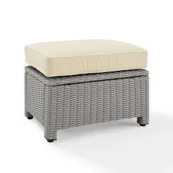 Crosley Bradenton Sunbrella Patio Ottoman Navy Gray