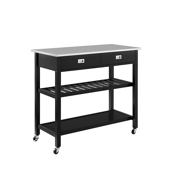 Crosley Chloe Kitchen Island/Cart Black - Image 6