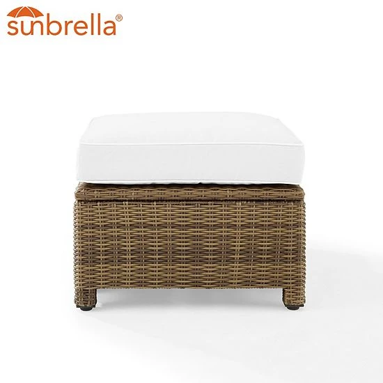 Crosley Bradenton Sunbrella Patio Ottoman Navy Gray - Image 2