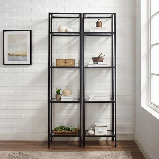 Crosley Aimee 2-Piece Etagere Set Oil Rubbed Bronze 4 Crosley Aimee 2-Piece Etagere Set Oil Rubbed Bronze - Image 2