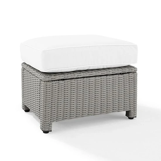 Crosley Bradenton Sunbrella Patio Ottoman Navy Gray - Image 7