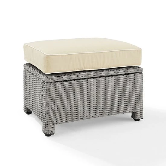 Crosley Bradenton Sunbrella Patio Ottoman Navy Gray - Image 8