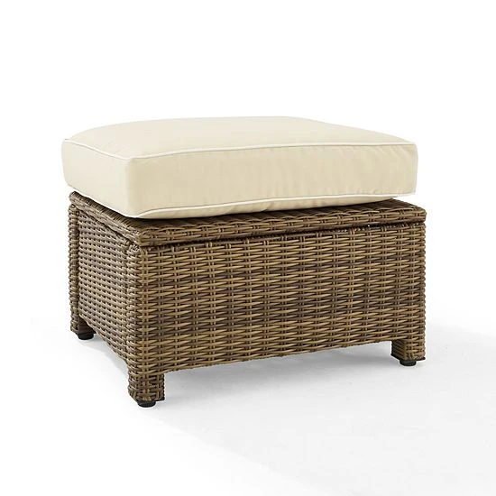 Crosley Bradenton Sunbrella Patio Ottoman Navy Gray - Image 11