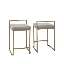 Crosley Harlowe 2-Piece Counter Stool Set Creme