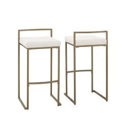 Crosley Harlowe 2-Piece Bar Stool Set Gray