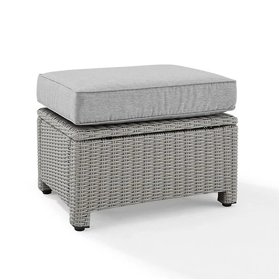 Crosley Bradenton Sunbrella Patio Ottoman Navy Gray - Image 13