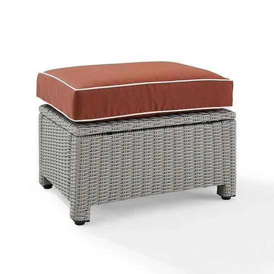 Crosley Bradenton Sunbrella Patio Ottoman Navy Gray - Image 14