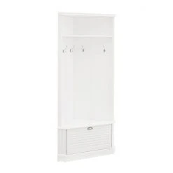 Crosley Ellison Corner Hall Tree Storage Bench Gray