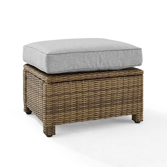 Crosley Bradenton Sunbrella Patio Ottoman Navy Gray - Image 15