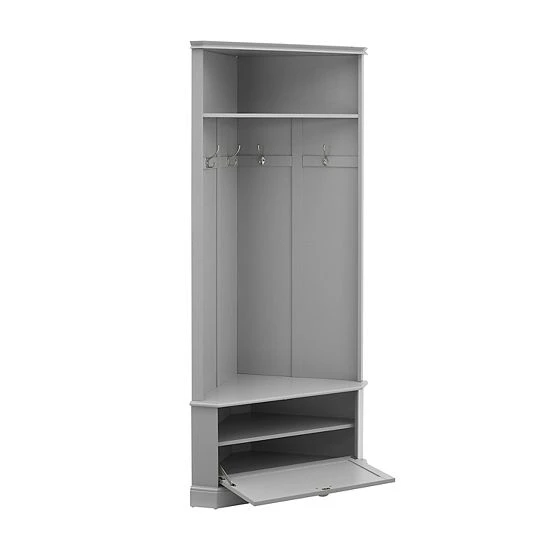 Crosley Ellison Corner Hall Tree Storage Bench Gray - Image 3