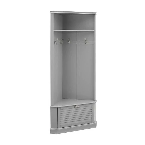 Crosley Ellison Corner Hall Tree Storage Bench Gray - Image 9