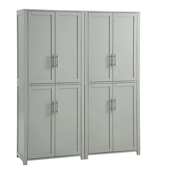 Crosley Savannah Pantry 2-piece Set Gray