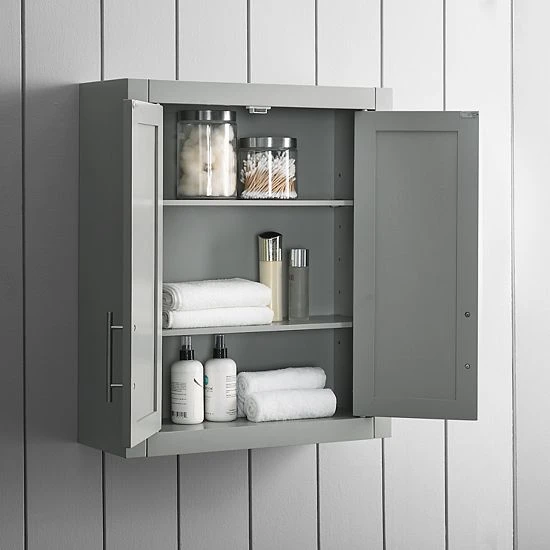 Crosley Savannah Wall Cabinet Gray - Image 4