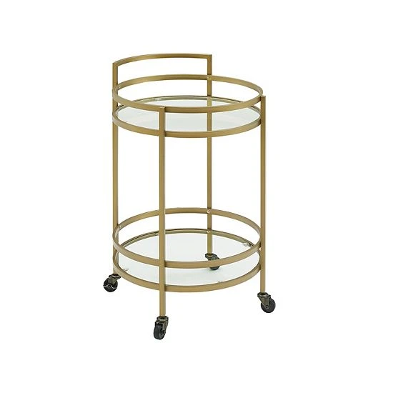 Crosley Bailey 2-Tier Round Bar Cart Matte Black