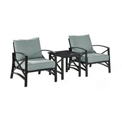 Crosley Furniture Kaplan 3-Piece Outdoor Seating Set With Mist Cushion Brown