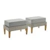 Crosley Capella Outdoor Wicker Ottoman 2-Piece Set Gray
