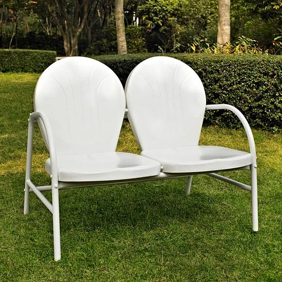 Crosley Griffith Metal Loveseat White - Image 3